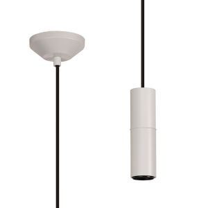 Albor 10cm 1.5m 1 Light Pendant (FRAME ONLY) Without Lampholder Cover, 1 x E27, Matt White/Black Braided Cable