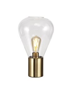 Odeyscene Narrow Table Lamp, 1 x E27, Aged Brass/Clear Glass