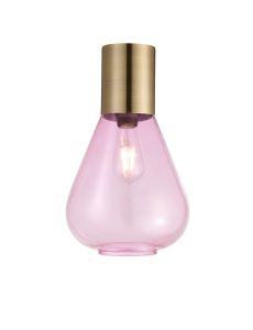 Odeyscene 23cm Ceiling Light With Narrow Glass, 1 x E27, Antique Brass/Lilac