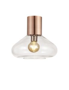 Odeyscene 31cm Ceiling Light With Wide Glass, 1 x E27, Antique Copper/Clear