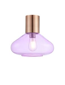 Odeyscene 31cm Ceiling Light With Wide Glass, 1 x E27, Antique Copper/Lilac