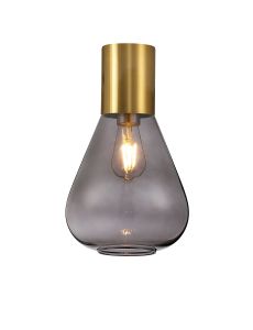 Odeyscene 23cm Ceiling Light With Narrow Glass, 1 x E27, Aged Brass/Inky Black