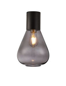 Odeyscene 23cm Ceiling Light With Narrow Glass, 1 x E27, Satin Black/Inky Black