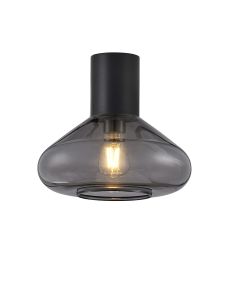 Odeyscene 31cm Ceiling Light With Wide Glass, 1 x E27, Satin Black/Inky Black