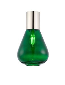 Odeyscene 23cm Ceiling Light With Narrow Glass, 1 x E27, Polished Nickel/Bottle Green