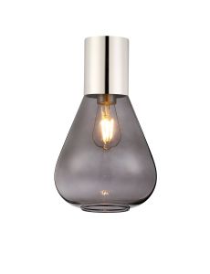 Odeyscene 23cm Ceiling Light With Narrow Glass, 1 x E27, Polished Nickel/Inky Black