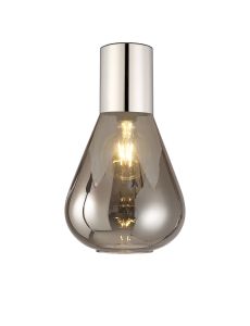 Odeyscene 23cm Ceiling Light With Narrow Glass, 1 x E27, Polished Nickel/Smoke