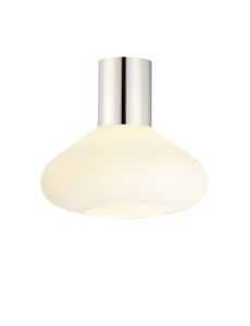 Odeyscene 31cm Ceiling Light With Wide Glass, 1 x E27, Polished Nickel/Opal