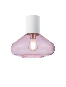 Odeyscene 31cm Ceiling Light With Wide Glass, 1 x E27, Satin White/Pink