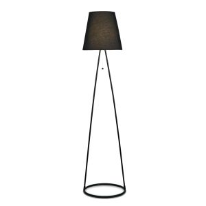 Hayden Floor Lamp 1 Light E27 Matt Black c/w Black Fabric Shade