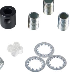 Hayes Metal Cable Grip Kit (3pcs) Matt Black, c/w 10mm Thread, Washer & Nut, Plastic Grub Screws