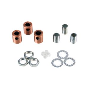Hayes Metal Cable Grip Kit (3pcs) Antique Copper, c/w 10mm Thread, Washer & Nut, Plastic Grub Screws