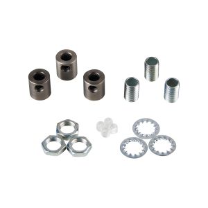 Hayes Metal Cable Grip Kit (3pcs) Antique Silver, c/w 10mm Thread, Washer & Nut, Plastic Grub Screws