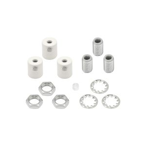 Hayes Metal Cable Grip Kit (3pcs) Matt White, c/w 4.5mm Hole Thread, Washer & Nut, Plastic Grub Screws