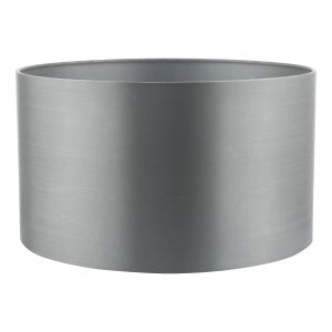 Hilda E27 Grey Faux Silk 30cm Drum Shade (Shade Only)
