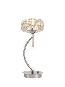 Hiphonic 1 Light G9 Vertical Table Lamp And Crystal Shade, Polished Chrome