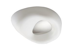 Huevo Ceiling 4 Light E27 Outdoor IP44, Polished Chrome / Opal White