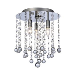 Ibis 35cm Ceiling Without Shade 3 Light E14 Polished Chrome/Crystal