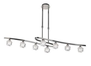 Ice Rectangular Telescopic 8 Light G9 ECO, Polished Chrome