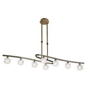 Ice Rectangular Telescopic 8 Light G9 ECO, Antique Brass