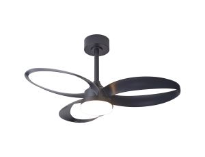 Infinity Fan 92.6cm 24W LED Dimmable Ceiling Light With Built-In 30W DC Reversible Fan, Remote Control 2700-5000K, 1800lm, Black