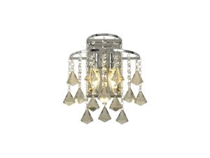 Inina Wall Lamp Switched 2 Light E14 Polished Chrome/Crystal