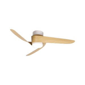 Island 102cm 24W LED Dimmable Ceiling Light With Built-In 30W DC Fan, 2700-5000K Remote & APP Control, 1700lm, White/Wood, 5yrs Warranty
