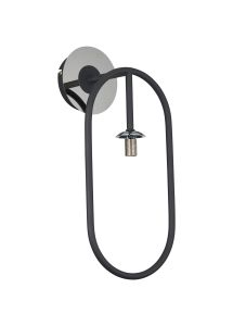 Duna Oblong Wall Lamp Switched (FRAME ONLY), 1 Light G9, Grey/Polished Chrome