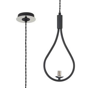 Duna Teardrop Pendant / Semi Ceiling Convertible (FRAME ONLY), 1 Light G9, Grey/Polished Chrome