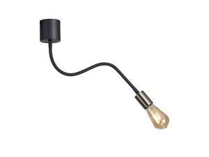 Giacomo Flexible Ceiling 1 Light E27, Dark Grey/Satin Nickel