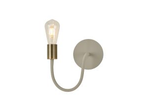 Giacomo Flexible Switched Wall Lamp, 1 Light E27, Beige/Antique Brass