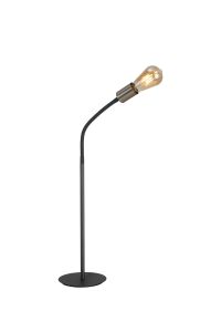 Giacomo Flexible Table Lamp, 1 Light E27, Dark Grey/Satin Nickel