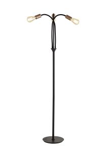 Giacomo Flexible Floor Lamp, 3 Light E27, Satin Black/Brushed Copper