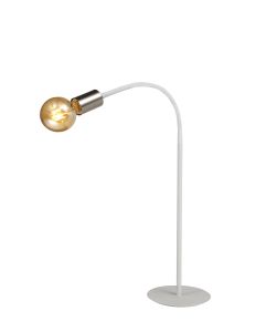 Giacomo Flexible Table Lamp, 1 Light E27 Satin White/Satin Nickel