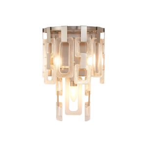 Alban 26 x 39cm Wall Lamp, 326 x 39E14, Satin Nickel/Clear Glass