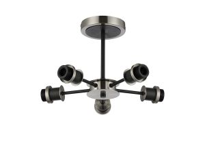 Jestero IP Semi Ceiling (FRAME ONLY), 5 Light E14 IP44, Satin Nickel/Satin Black