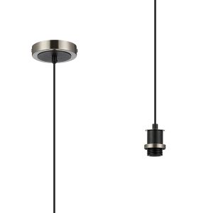 Jestero IP 1.3m 1 Light Pendant (FRAME ONLY), 1 Light E14 IP44 Satin Nickel/Satin Black