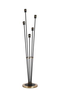 Jestero Floor Lamp Without Shade, 5 Light E14, Brass / Satin Black