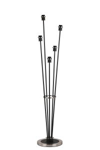 Jestero Floor Lamp Without Shade, 5 Light E14, Satin Nickel / Satin Black