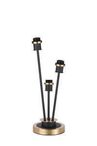 Jestero Table Lamp Touch Switch Without Shade, 3 Light E14, Brass / Satin Black