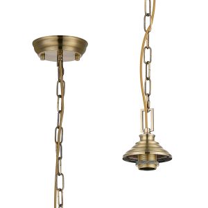Amara 11cm Single Pendant (FRAME ONLY), 1 x E27, Antique Brass