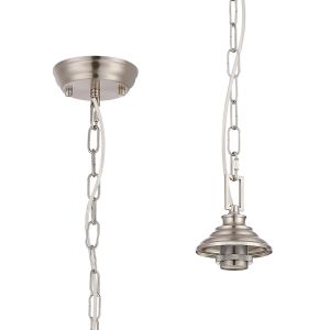 Amara 11cm Single Pendant (FRAME ONLY), 1 x E27, Satin Nickel