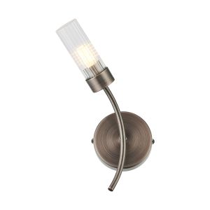 Gabini Left Wall Lamp, 1 Light G9, IP44, Bronze/Clear Glass