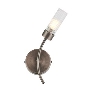 Gabini Right Wall Lamp, 1 Light G9, IP44, Bronze/Clear Glass