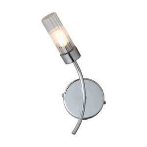 Gabini Left Wall Lamp, 1 Light G9, IP44, Polished Chrome/Clear Glass