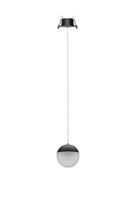 Kilda 9.5cm 1 Light Recessed Pendant, 10W LED, 3000K, 800lm, Black, 3yrs Warranty