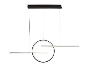 Kitesurf Centre Loop Linear Pendant, 50W LED, 3000K, 4000lm, Black, 3yrs Warranty