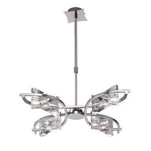 Kromo Telescopic Convertible To Semi Flush 4 Light G9, Polished Chrome