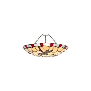Palomino 35cm Tiffany Non-electric Uplighter Shade, Red/Cmozarella/Clear Crystal