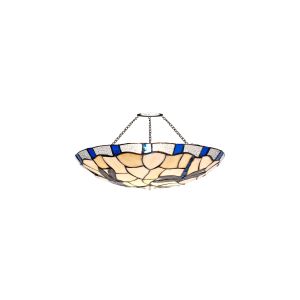 Palomino 35cm Tiffany Non-electric Uplighter Shade, Rich Blue/Cmozarella/Clear Crystal